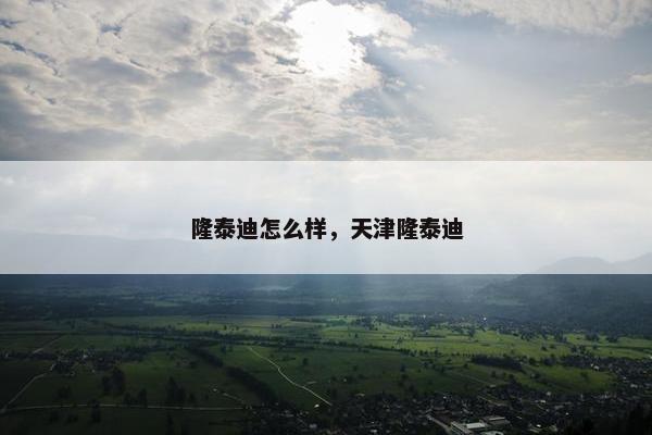 隆泰迪怎么样，天津隆泰迪