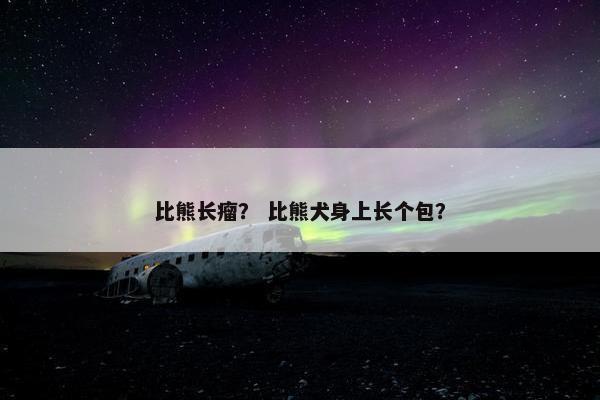 比熊长瘤？ 比熊犬身上长个包？