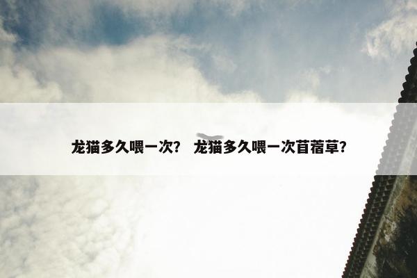 龙猫多久喂一次？ 龙猫多久喂一次苜蓿草？