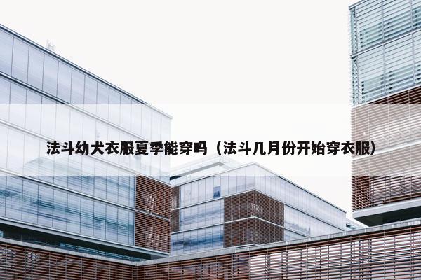 法斗幼犬衣服夏季能穿吗（法斗几月份开始穿衣服）