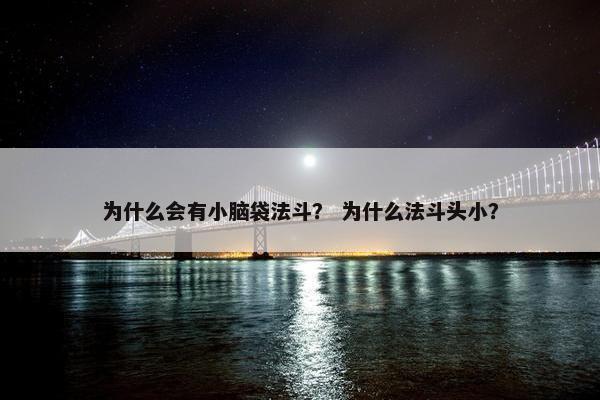 为什么会有小脑袋法斗？ 为什么法斗头小？