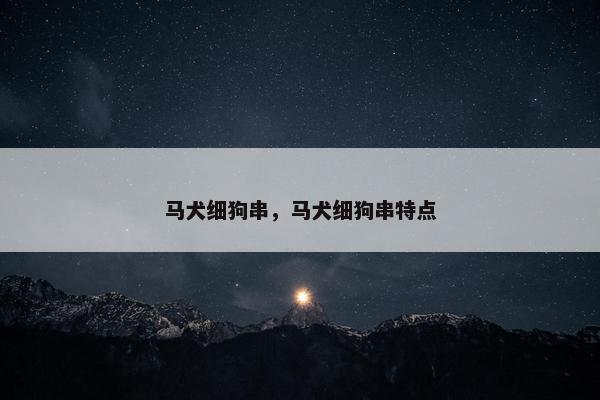 马犬细狗串，马犬细狗串特点