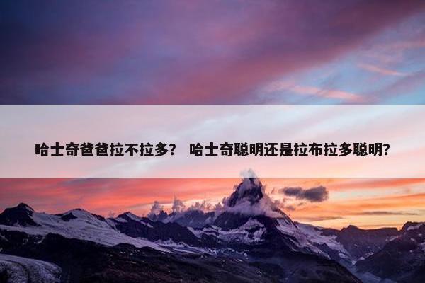 哈士奇爸爸拉不拉多？ 哈士奇聪明还是拉布拉多聪明？