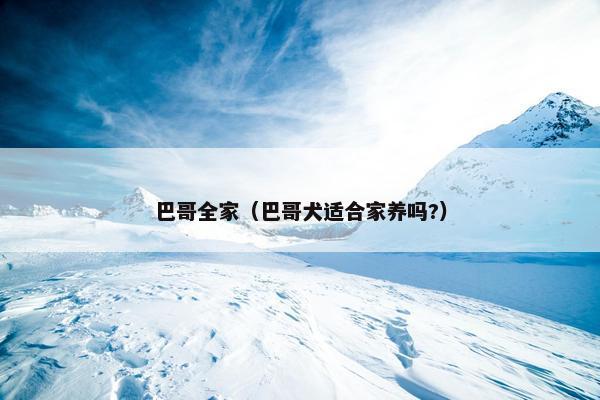巴哥全家（巴哥犬适合家养吗?）